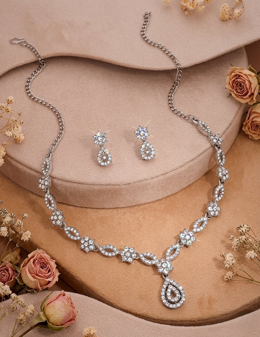 Luxe Gleam Radiance Necklace & Earring Set