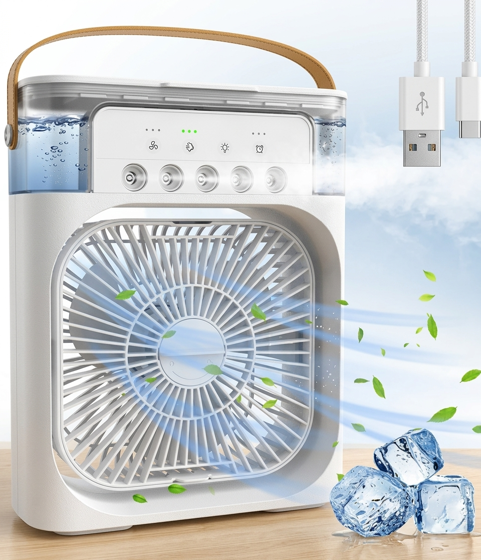 Portable Mini Air Cooler with LED Light