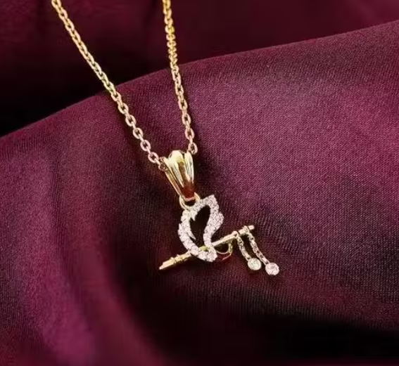 Lord Krishna Gold Plated Necklace Chain For Women & Girls