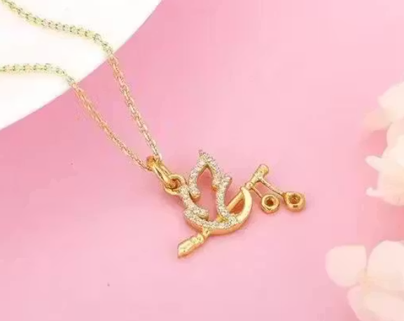 Lord Krishna Gold Plated Necklace Chain For Women & Girls